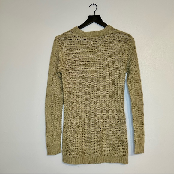 Green Cableknit Long Sleeve Sweater Dress - Picture 9 of 9